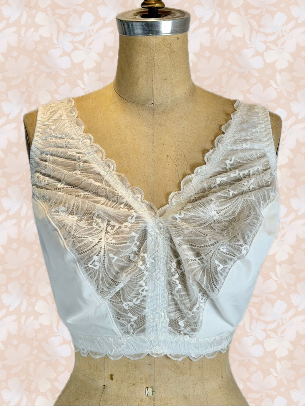 Lace bralette bra tank top layer soft cup wireless‎ romantic Victorian plus size